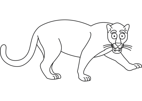 Funny Panther Coloring Page